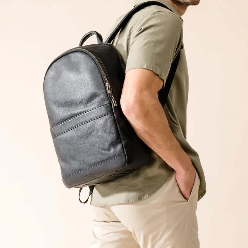 Nisolo Alex leather commuter backpack